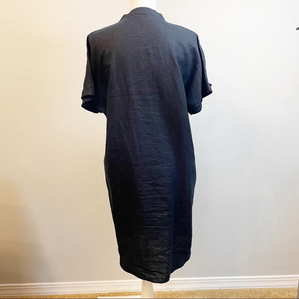 PURE NAVY Elegant Black Linen Dress - Picture 4 of 9